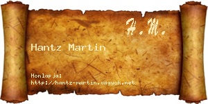 Hantz Martin névjegykártya